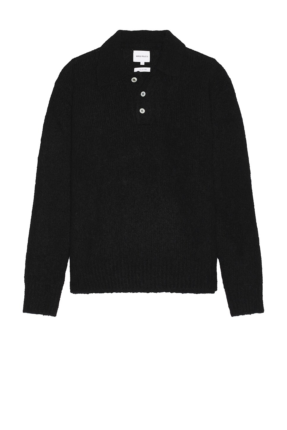 

Свободный свитер-поло с начесом Rasmus Norse Projects, черный