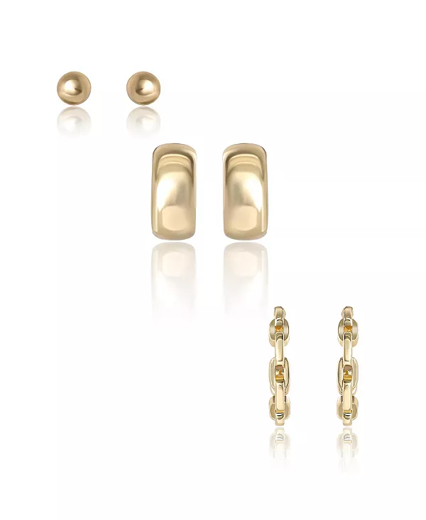 

Комплект из серег-гвоздиков и колец золотистого оттенка Jessica Simpson, gold