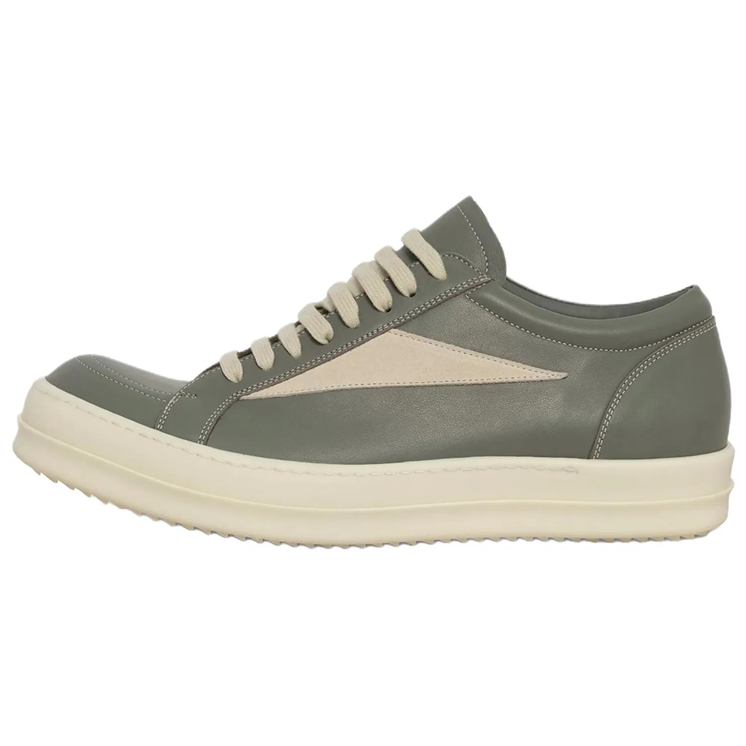 Кроссовки кожаные RICK OWENS /RO Low Gray Green