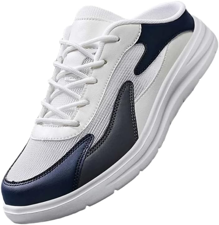 

Мужские повседневные слипоны, дышащие и удобные, с легкой подошвой EVA, низкий верх, стильные кроссовки для ходьбы, мужские лоферы слипоны Hhhchpm, белый/синий/серый