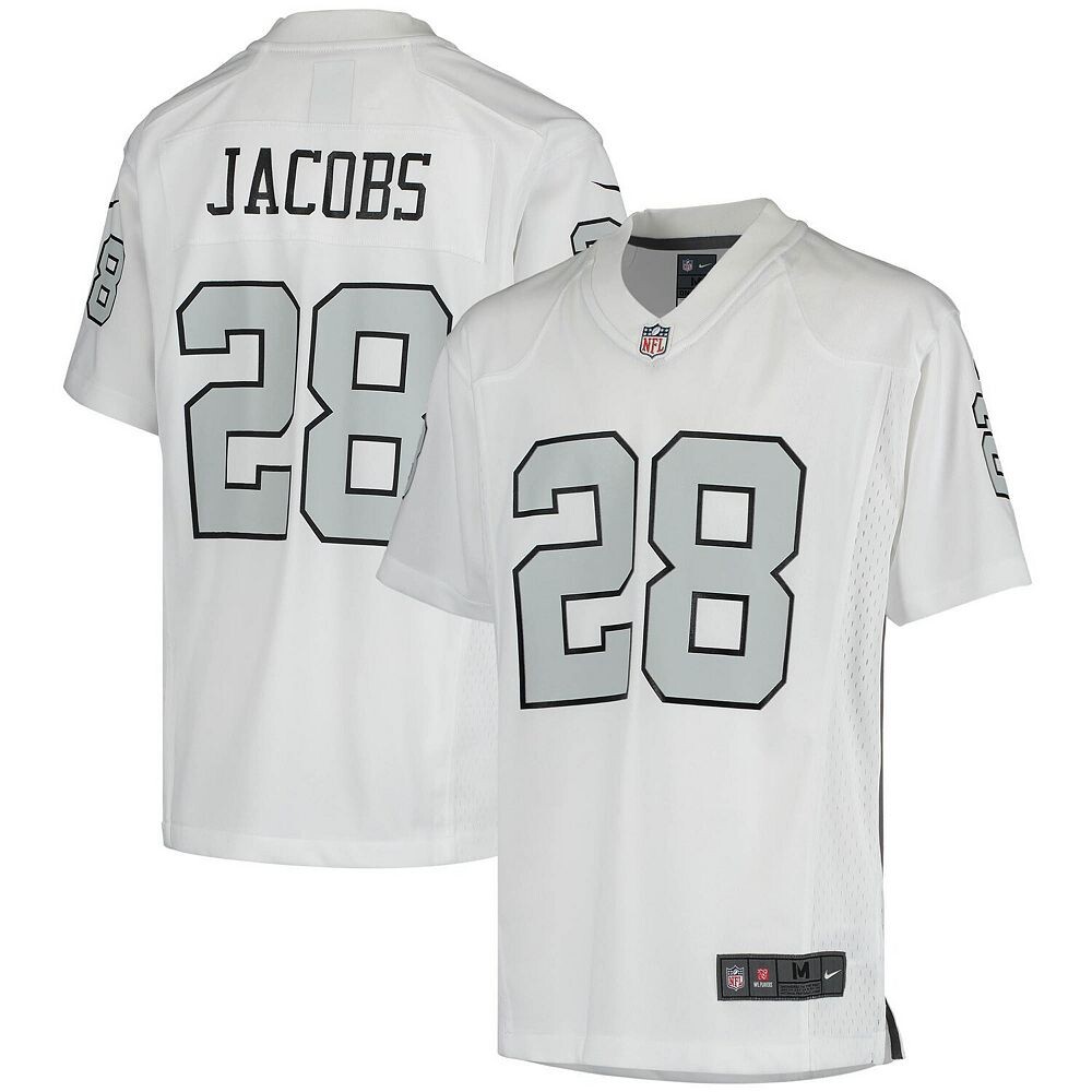 

Молодежная белая майка Nike Josh Jacobs Las Vegas Raiders Color Rush Game, цвет Lvr White