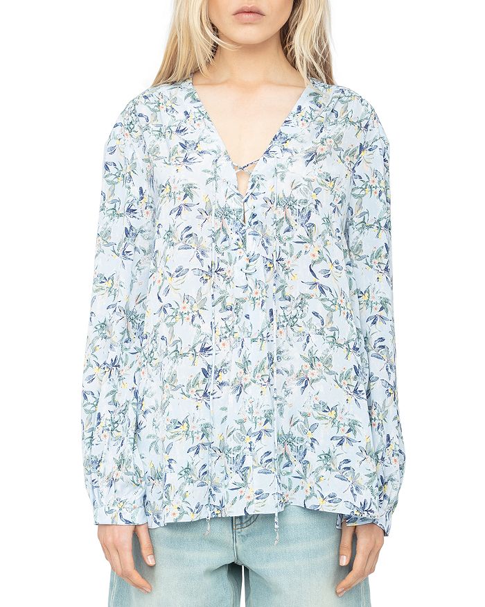 

Тамела Блузка из шелка с цветочным принтом Zadig & Voltaire, мультиколор