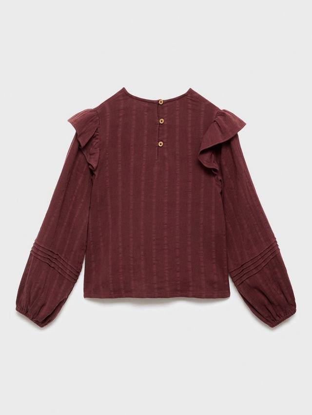Детская блузка Gab Pure Cotton с рукавами-фонариками Mango, Dark Red — фото 2