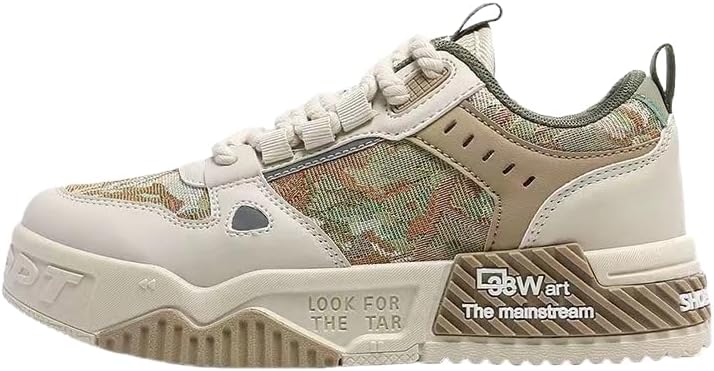 

Мужские повседневные спортивные кроссовки - для ежедневной носки и активного отдыха на улице, с шнуровкой и прочной подошвой Hoalox, бежевый