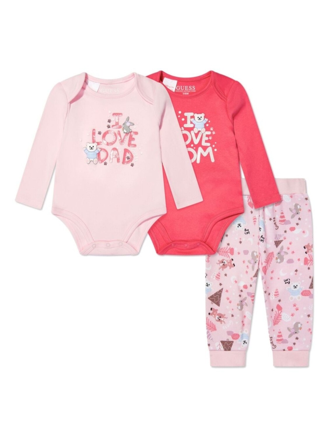 

Угадай детский комплект боди и брюк Guess Kids, розовый
