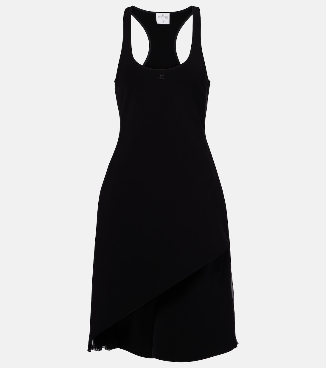 

Асимметричное мини-платье Infinity из крепа Courrèges, черный