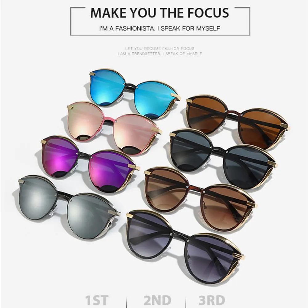 

Женские солнцезащитные очки «кошачий глаз», модные винтажные солнцезащитные очки для женщин с защитой от ультрафиолета UV400, SUN1838 Generic, Gold Purple