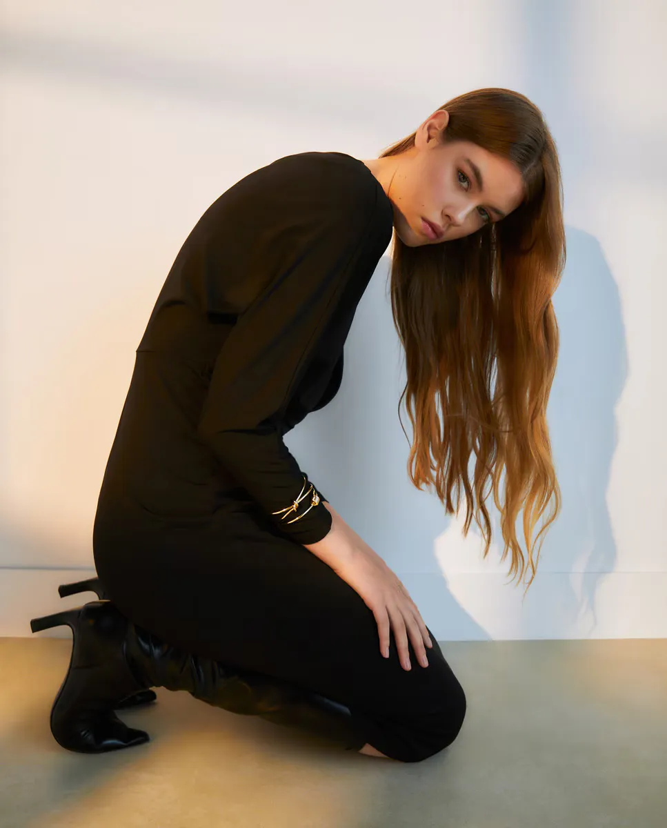 

Платье с анималистичным принтом Woman El Corte Inglés, черный