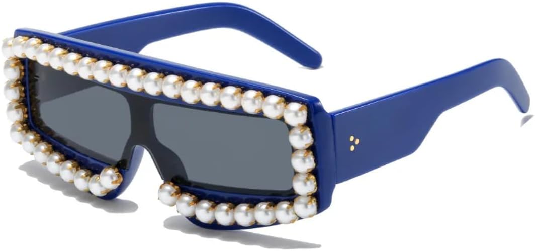 

Уникальные солнцезащитные очки с плоской верхней частью, цельные, с жемчужным блеском, модные для мужчин, большие, в стиле ретро, ​​с бриллиантами, женские, нестандартной формы TKKTLLT, C3