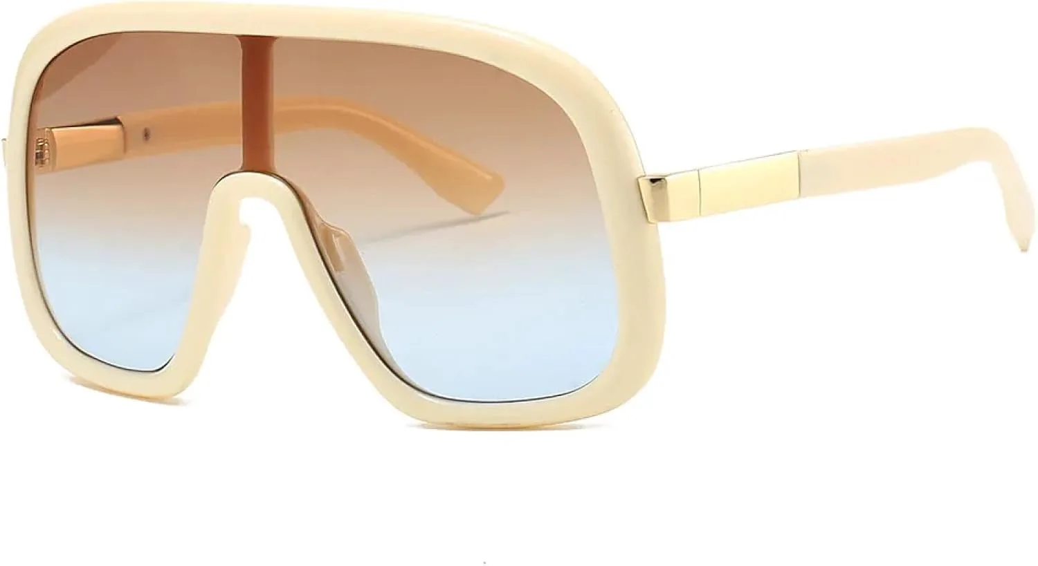 

Винтажные солнцезащитные очки большого размера для женщин, модные солнцезащитные очки с градиентным переходом для мужчин, очки для вождения TKKTLLT, Beige Tea