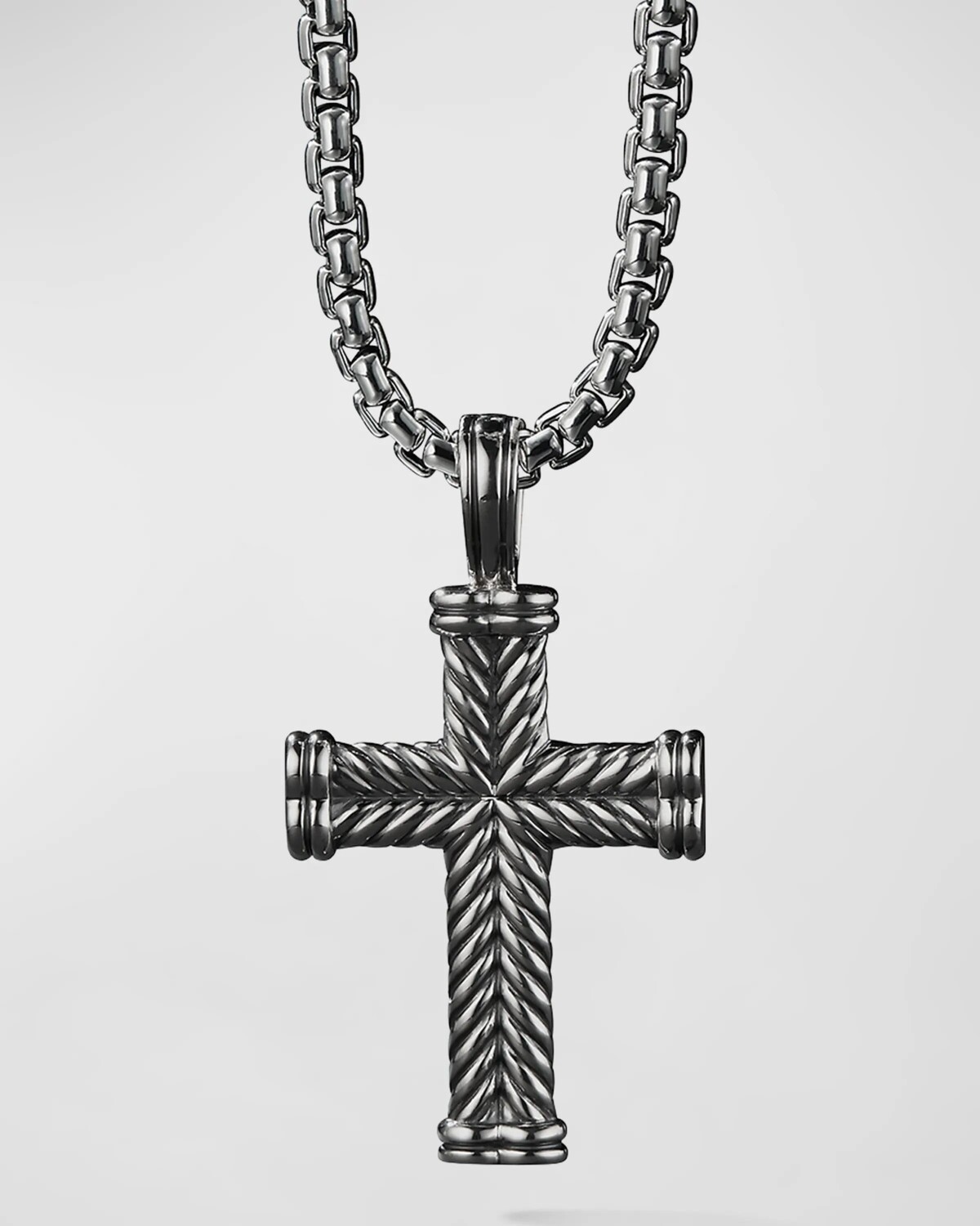 

Мужской кулон-крест с шевроном, серебро, 33,5 мм David Yurman