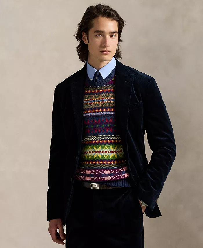 

Мужская куртка-пиджак Modern Stretch из вельвета Polo Ralph Lauren, синий