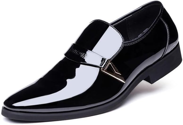 

Мужские свадебные туфли на застежке с острым носком из лаковой кожи, повседневные и официальные Waolsu, черный