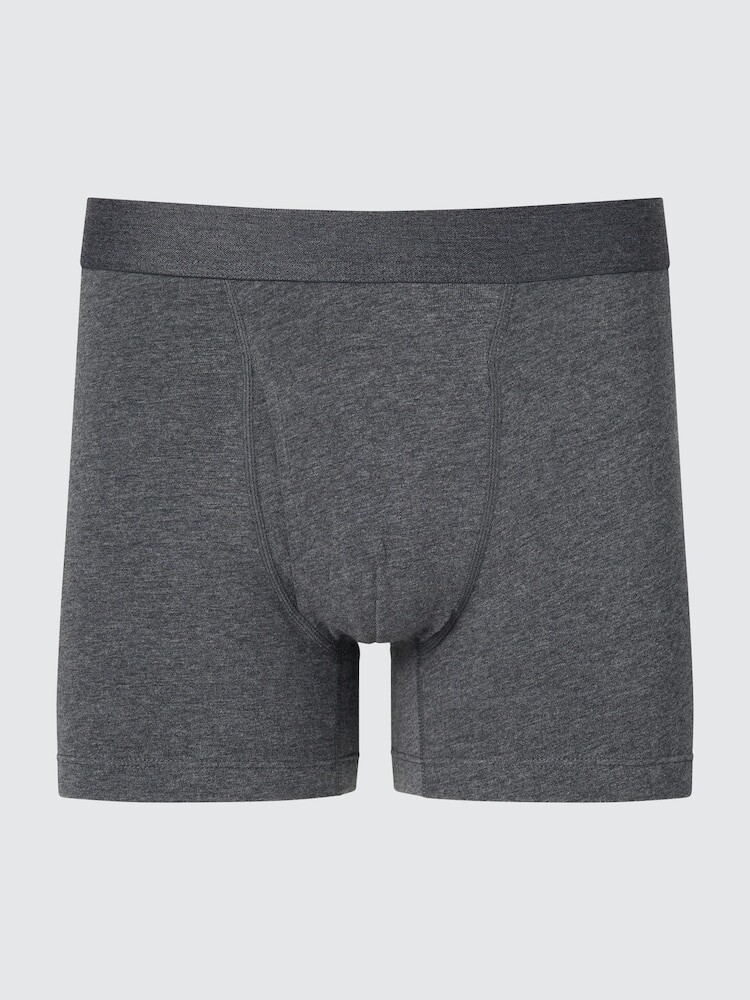 

Хлопковые боксерские трусы Uniqlo, цвет 07 серый