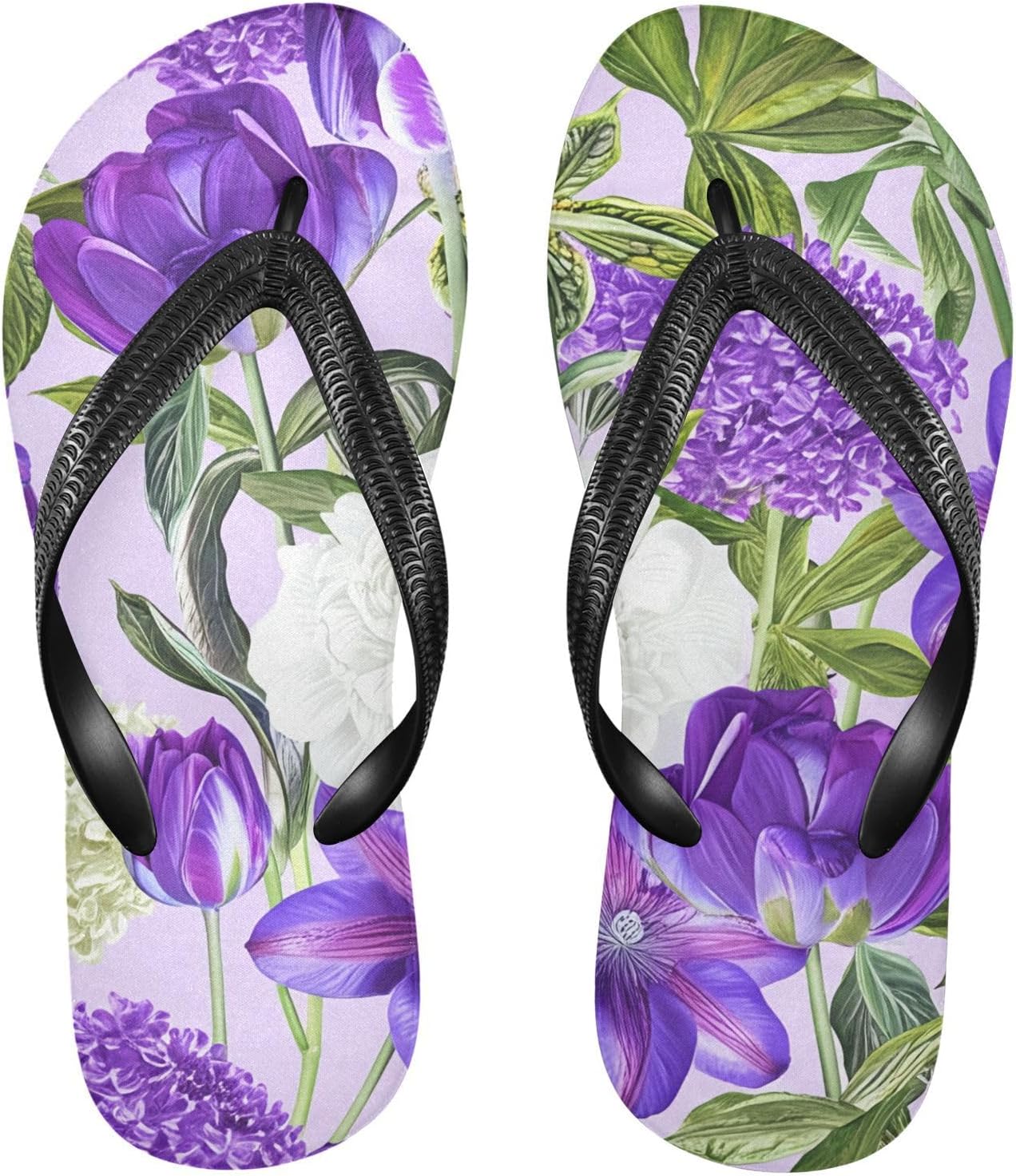 

Клепматис Пион Фиолетовые шлепанцы для пляжа, душа, резиновые нескользящие летние тапочки для женщин и мужчин для ходьбы Sinestour