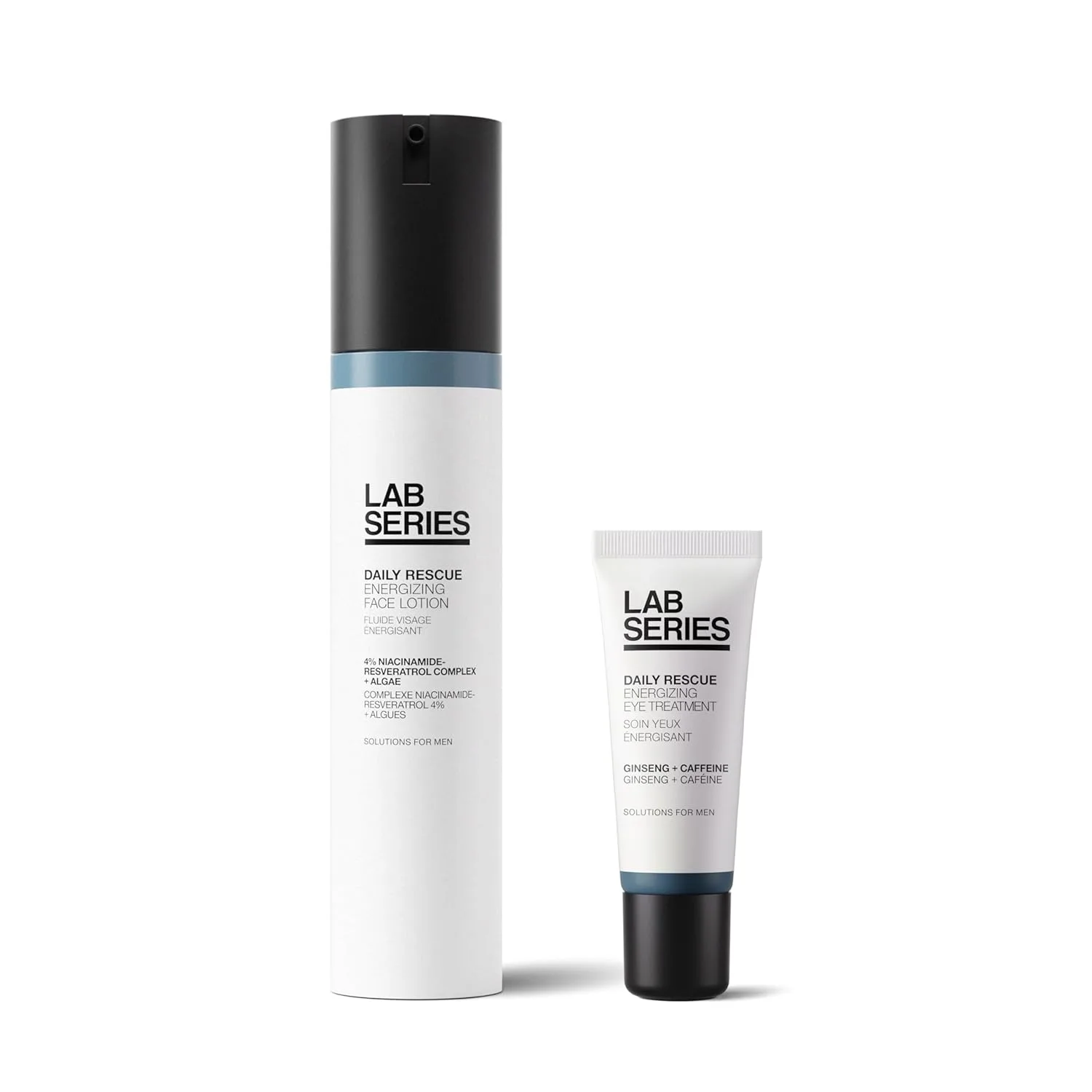 Lab Series мужской набор для ухода за кожей Daily Rescue Travel Size - тонизирующий лосьон для лица 50 мл и крем для глаз с женьшенем и кофеином 15 мл - антивозрастной, увлажняющий