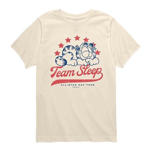 

Футболка с принтом Garfield Team Sleep All-Star Nap Tour для мальчиков 8-20 Licensed Character, Cream