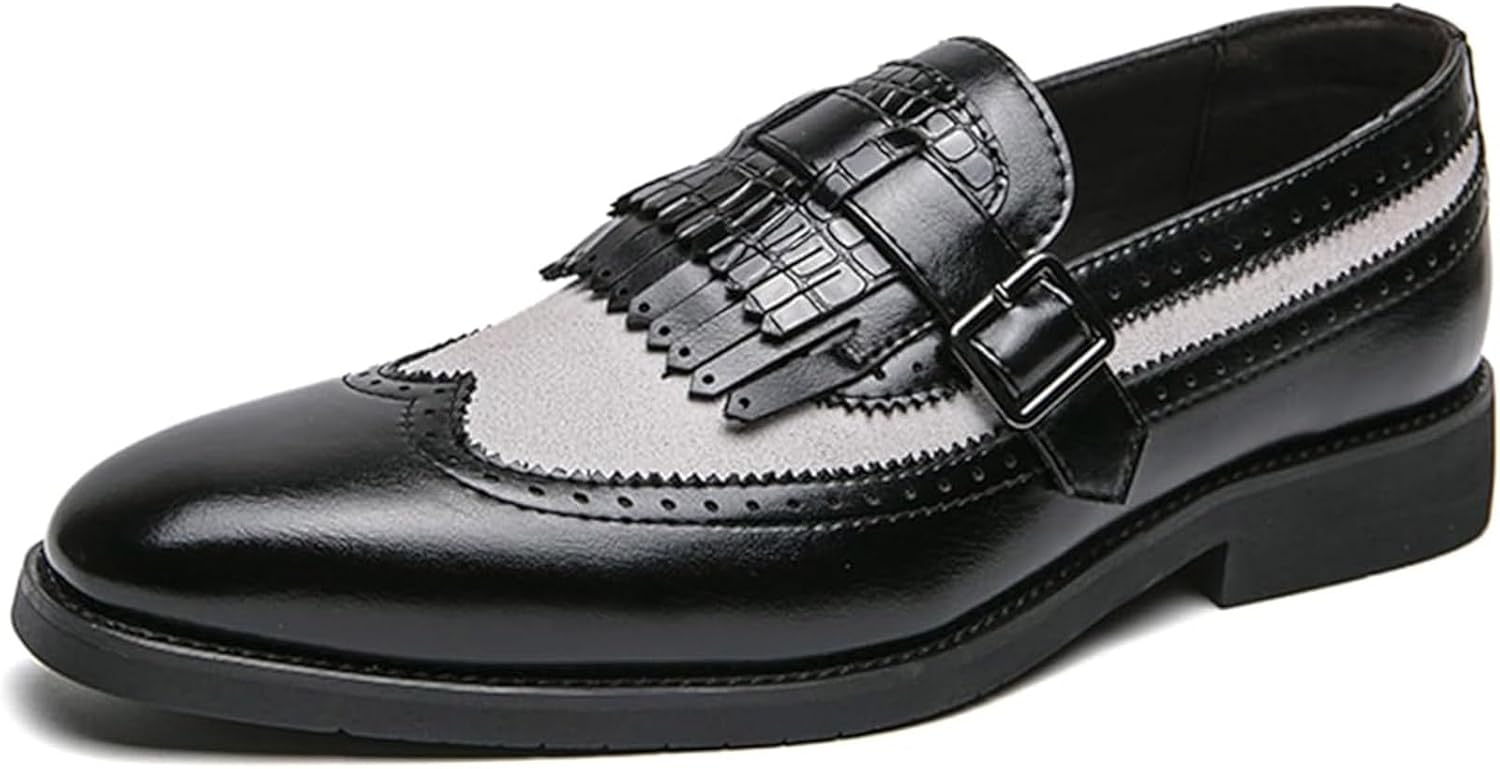 

Мужские офисные туфли с пряжкой Monk Strap, лоферы из кожи для повседневной носки Xinduoyu, черный