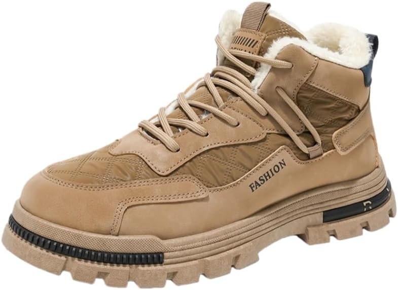 

Модные мужские короткие ботинки HoaloX - хлопковые повседневные ботинки на шнуровке с высокой голенью - удобные и теплые. Подходят для повседневного использования или активного отдыха на улице осенью и зимой, хаки