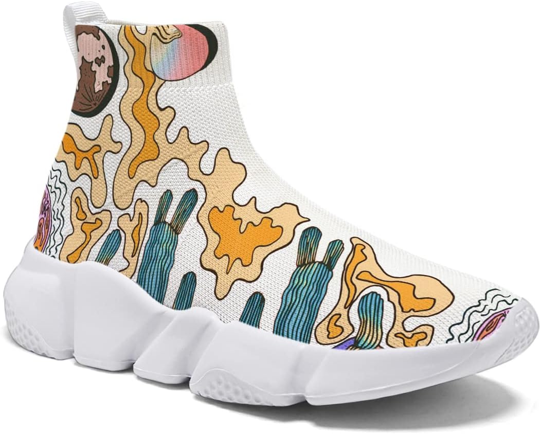 

Мужская модная обувь-граффити - кроссовки большого размера, абстрактные арт-носки для женщин Hetios, Abstract_art 11