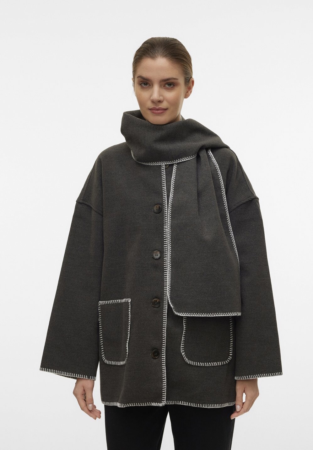 

Легкая куртка VMGERRY SCARF JACKET Vero Moda, цвет dark grey melange
