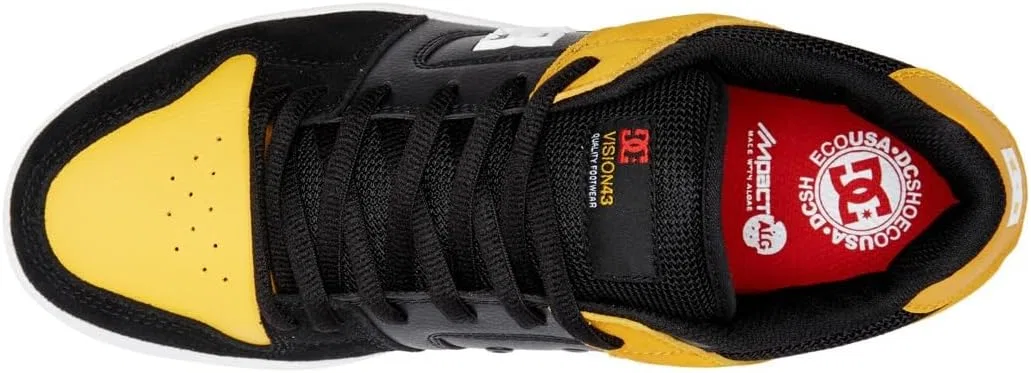 Мужские кожаные скейтбордистские кроссовки DC Shoes Manteca 4 S, Black Gold — фото 4