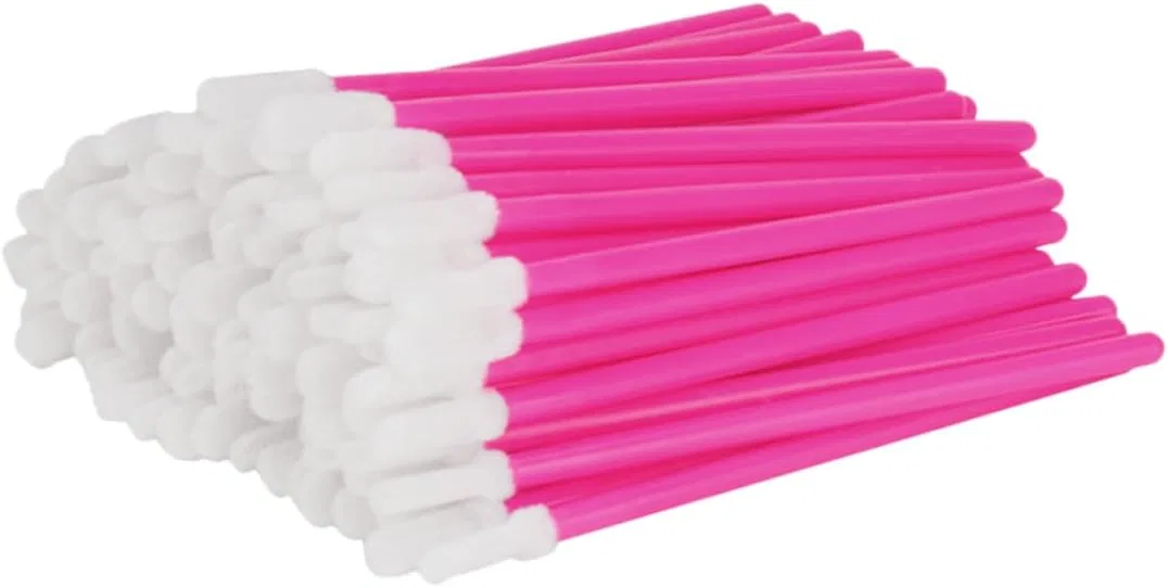 Набор кистей для губ Squid Head Tongue Lip Brush Healeved 100 шт розовый