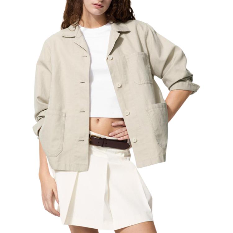 

Куртка и пальто SS26 для женщин UNIQLO, светло-бежевый