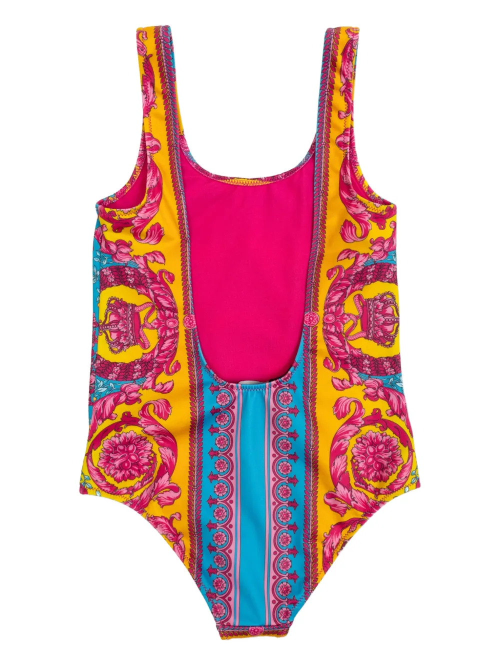 Купальник с цветочным принтом и Медузой Versace Kids, желтый — фото 2