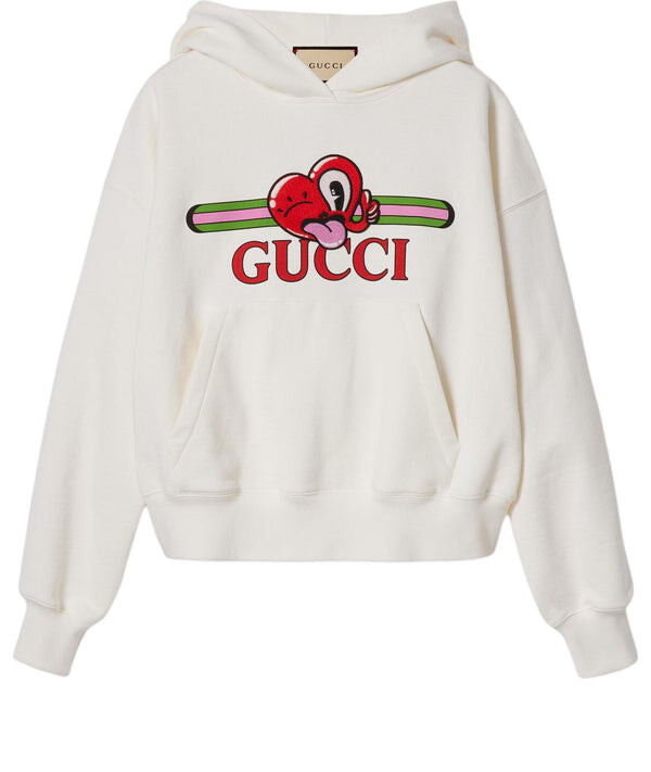 

Толстовка cotton jersey sweatshirt with patch 'off white' Gucci, белый