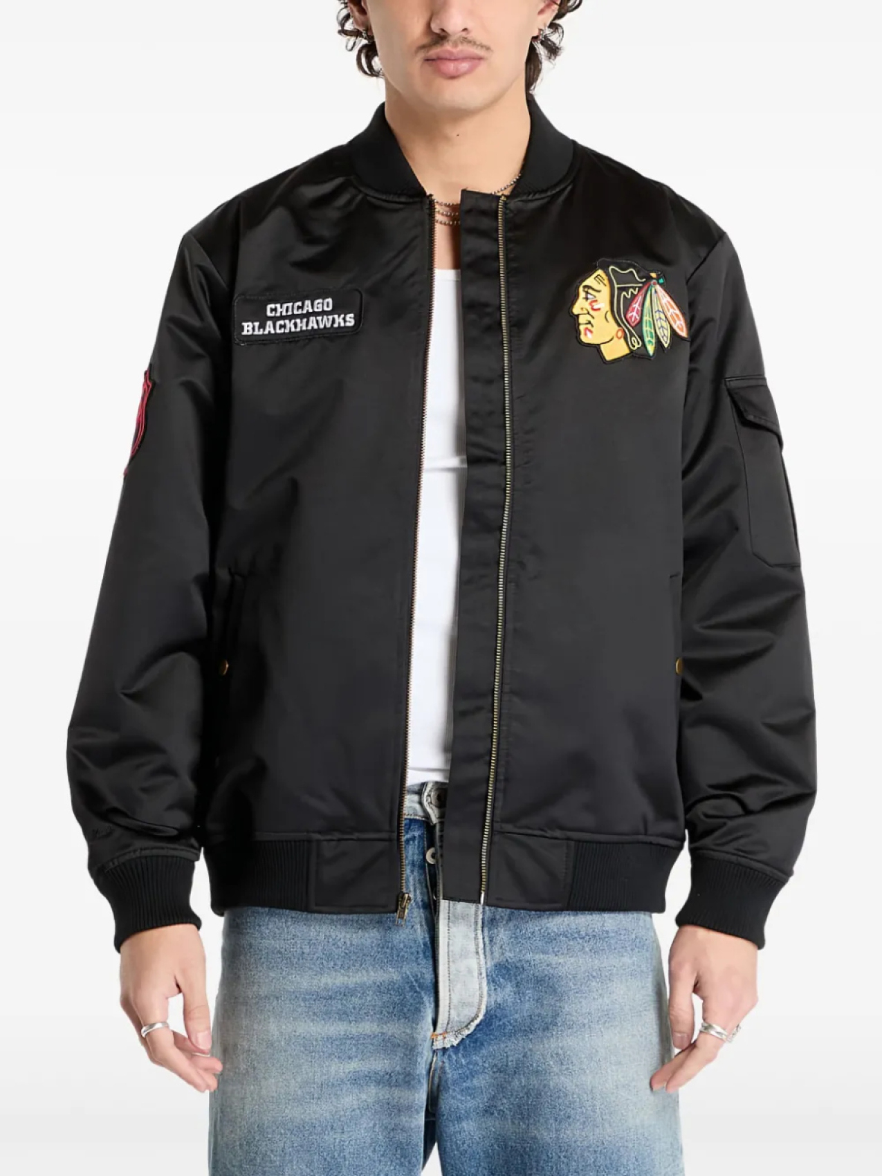 

Mitchell & Ness куртка Team Blackhawks из коллаборации с NHL, черный