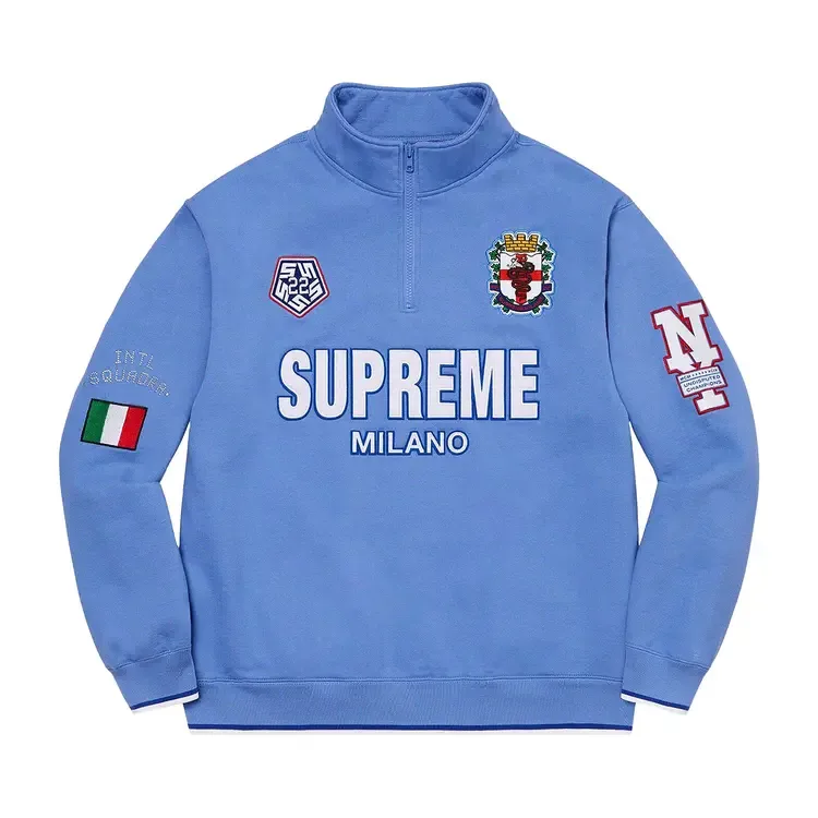Пуловер Supreme Milano с половинной молнией, светло-голубой
