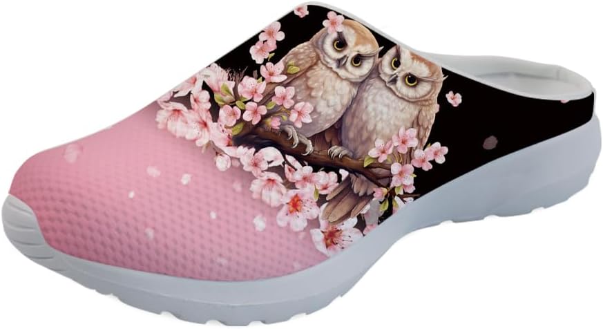 

Кроссовки Forchrinse Native Indian Aztec Hippie Mandala для мужчин, прогулочные мулы; женские слипоны, садовые сабо, тапочки с открытой пяткой, обувь для дома и ухода, Owl Cherry Blossom