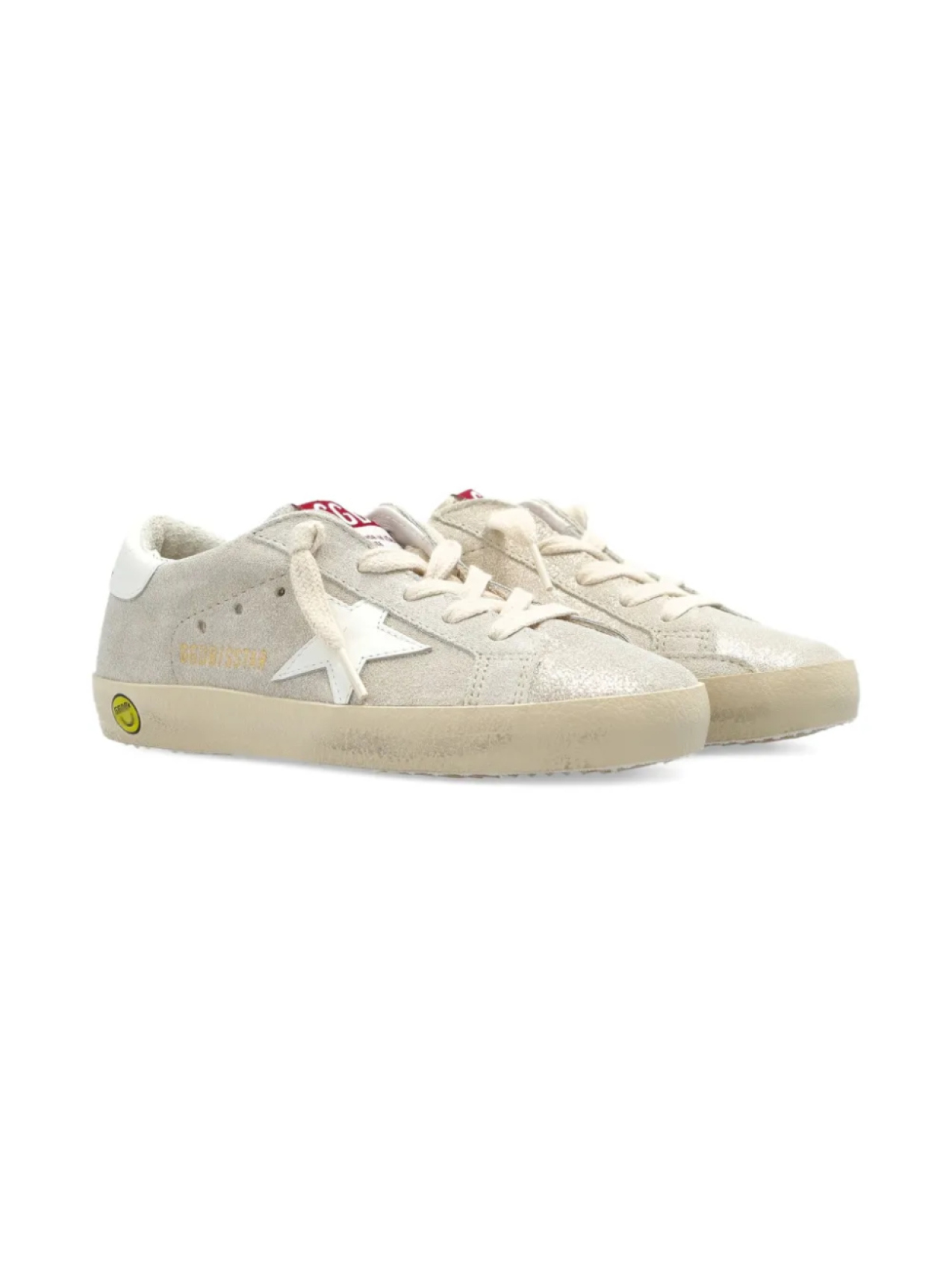 

Кроссовки Golden Goose Kids Super-Star из замши со звездами, серый