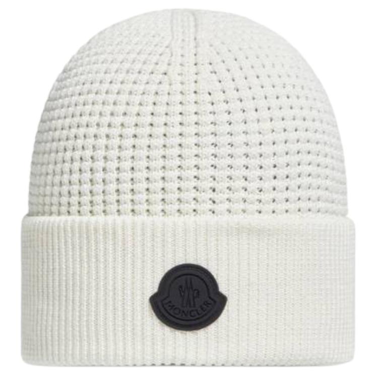 Бейсболка с логотипом-нашивкой из вафельной ткани Moncler, белый