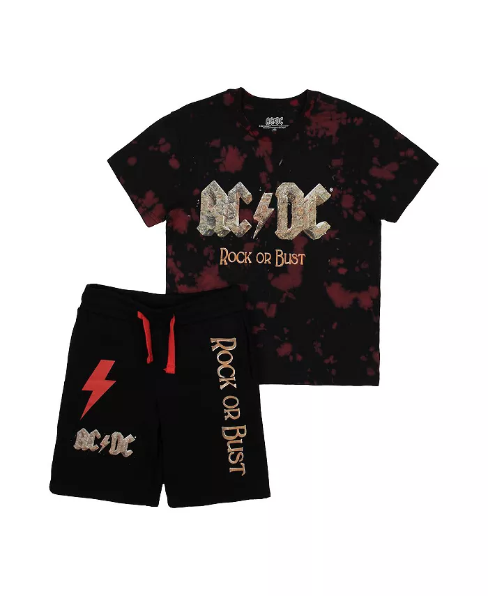 

Мальчиковый набор: футболка с коротким рукавом ACDC Rock Or Bust и шорты для отдыха - XXL AC/DC, черный