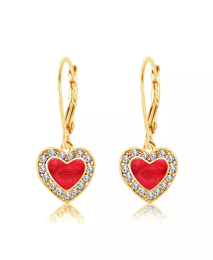 

Девушка /Девушка/Сердце Красный Кристалл Желтое Золото Латунное Покрытие Застежка-петля Серьги Chanteur