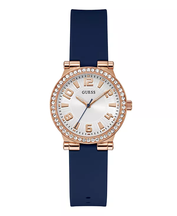 

Женские аналоговые часы из силикона синего цвета, 32 мм Guess, blue