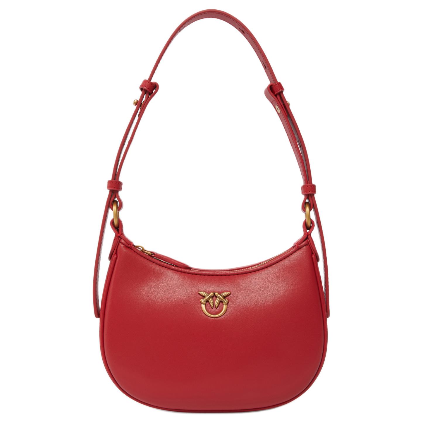 

Полумесяц Кожаная Сумка Через Плечо Мини Женская Красная PINKO