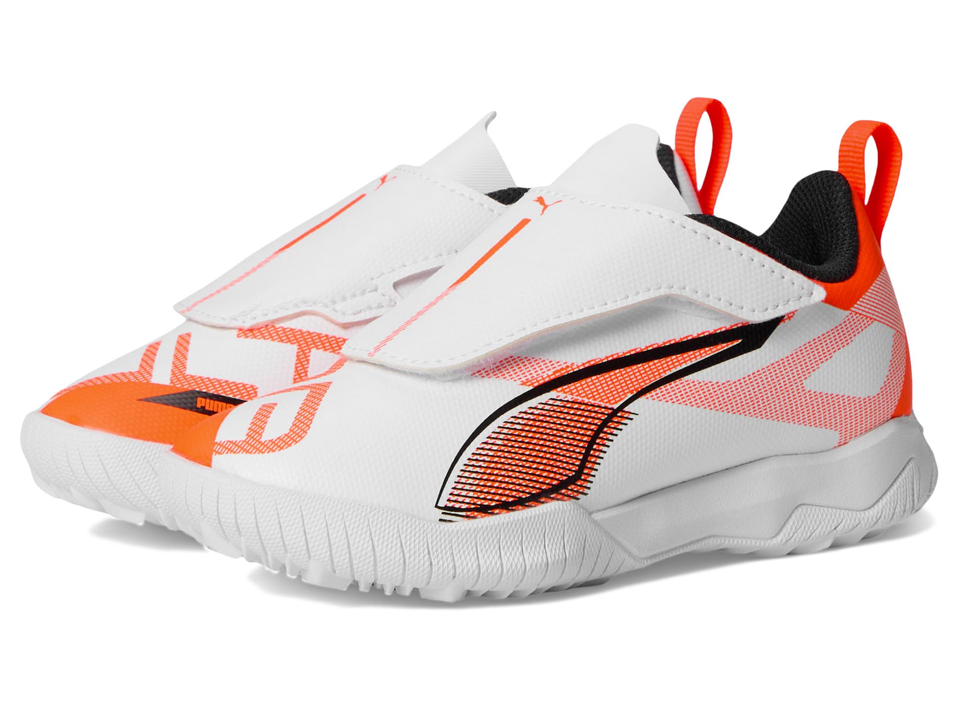

Кроссовки PUMA Kids Ultra 5 Play Hook And Loop Turf Training, PUMA White/PUMA Black/Glowing Red