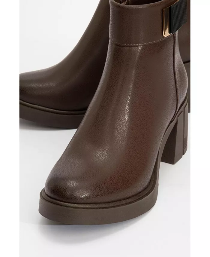 Сапоги Rashe на блочном каблуке с молнией (женские) Prologue Shoes, коричневый — фото 3