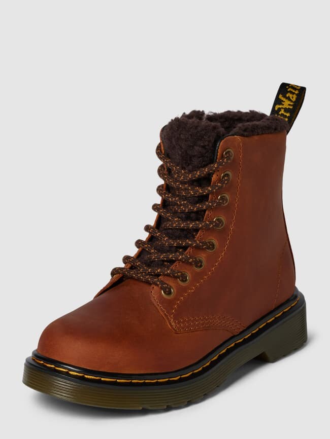 

Ботинки на шнуровке из кожи с декоративной строчкой, модель Серена Dr. Martens, коричневый