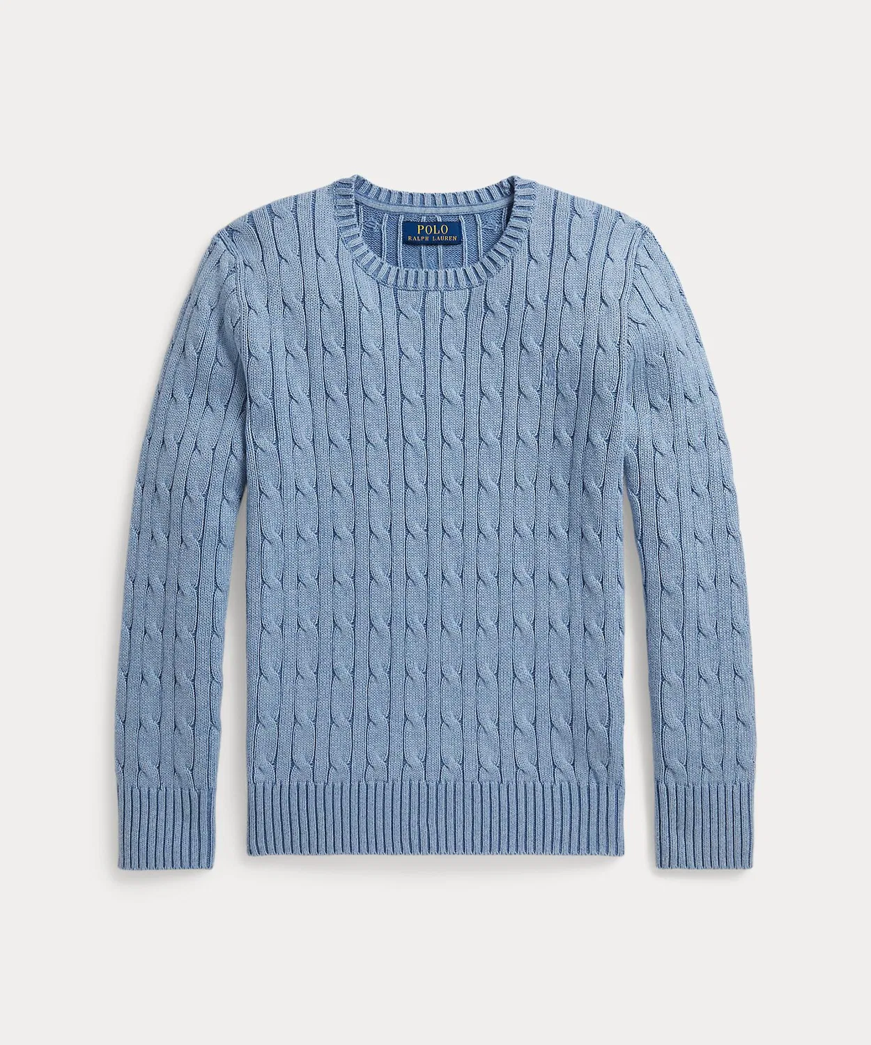 Свитер с косами из хлопка Polo Ralph Lauren синий
