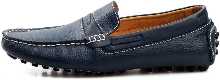 Лоферы мужские на плоском каблуке, Square Toe, Deep Blue SayfuR — фото 3