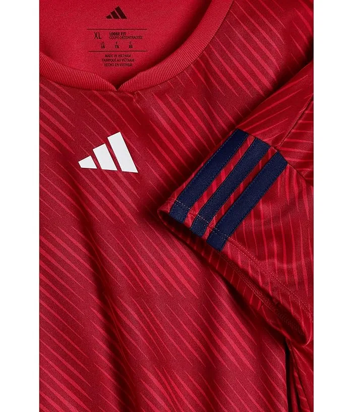 Футболка с принтом Aop World Soccer Top Adidas Kids, Pure Ruby — фото 3