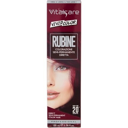 

Полуперманентная краска для волос Vitalcare Vivid Professional Ruby Color RUBINE - выдерживает до 20 стирок