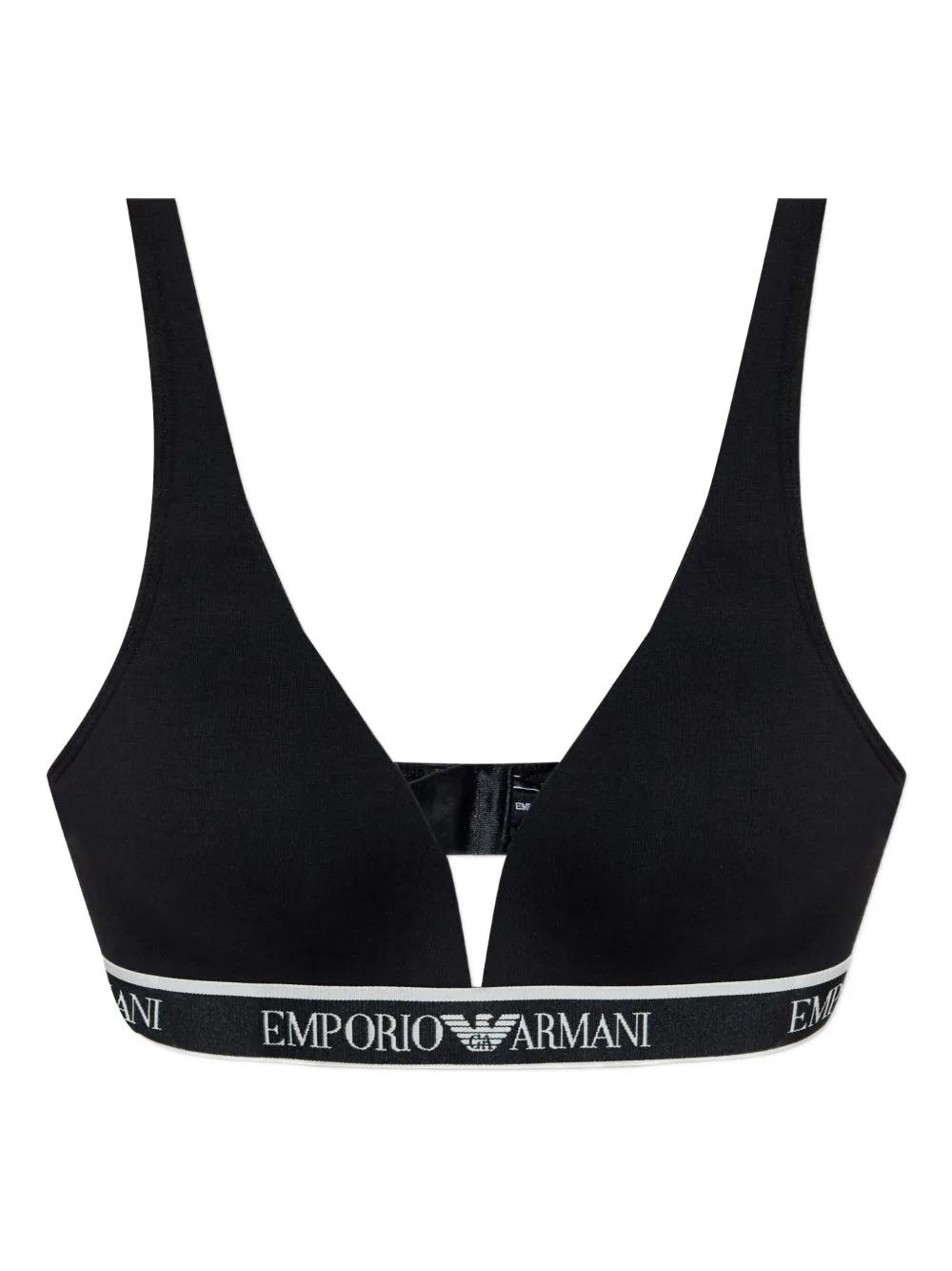 

Бюстгальтер с треугольными чашками и логотипом EMPORIO ARMANI, черный
