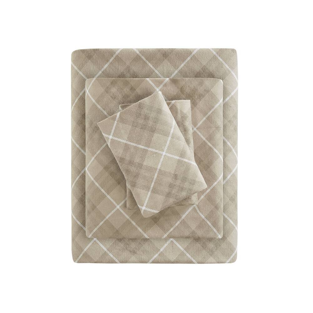 

Комплект постельного белья True North от Sleep Philosophy Cosy из хлопковой фланели, цвет Tan Plaid