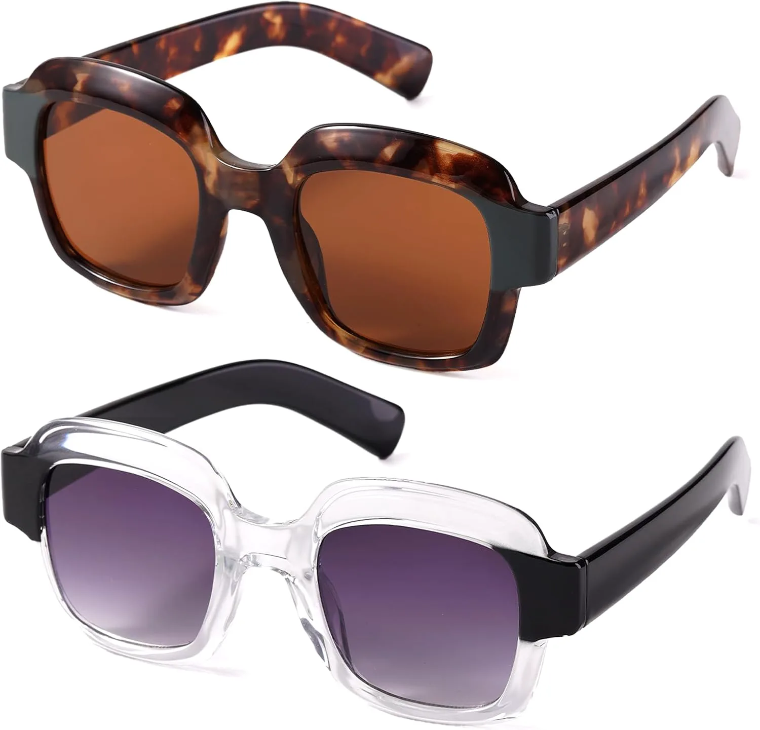 

Женские большие поляризованные солнцезащитные очки Thalarion - стильные квадратные очки с защитой от УФ-излучения UV400, A2(leopard/Brown+transparency/Grey)