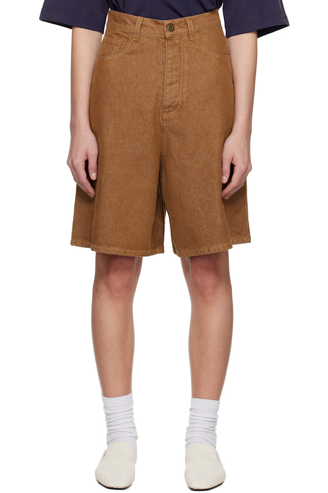 

Выдержанные джинсовые шорты Jw Anderson, цвет rust